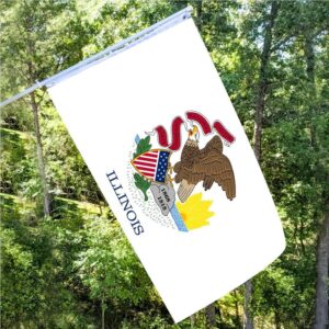 Illinois State Flag  Embroidery & Printed for Pole Car Boat Garden