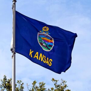 Kansas State Flag Embroidery & Printed for Pole Car Boat Garden