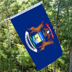 Michigan State Flag Embroidery & Printed for Pole Car Boat Garden