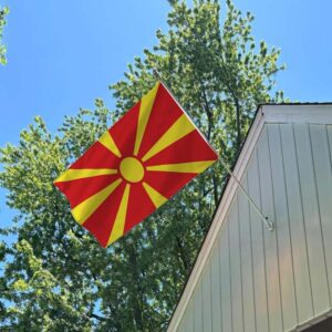 North Macedonia Flag Embroidery & Printed for Pole Car Boat Garden