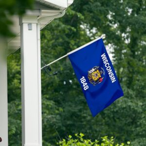 Wisconsin State Flag Embroidery & Printed for Pole Car Boat Garden